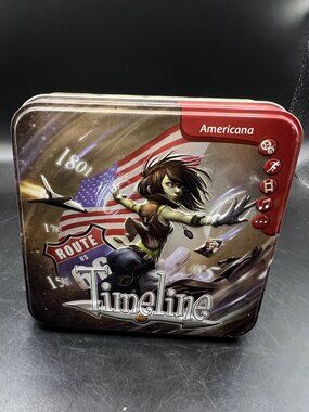 Timeline Americana Trivia Card Game Ages 8+ Asmodee Tin Box Complete Set EUC